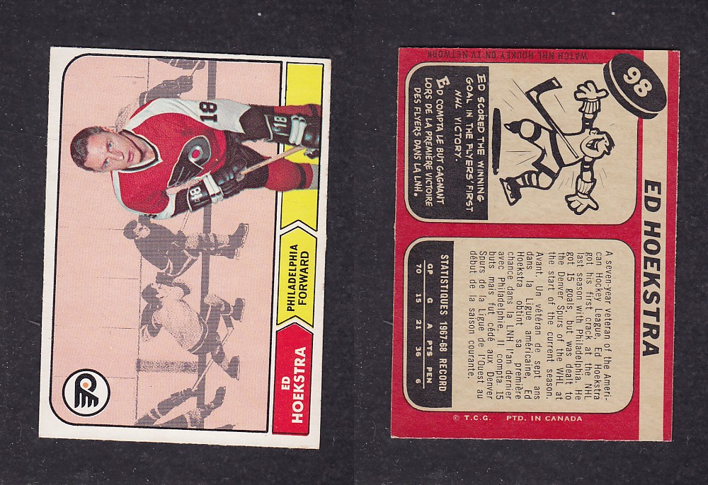 1968-69 O-PEE-CHEE HOCKEY CARD #98 E. HOEKSTRA photo 1968-69 O-PEE-CHEE HOCKEY CARD #98 E. HOEKSTRA photo