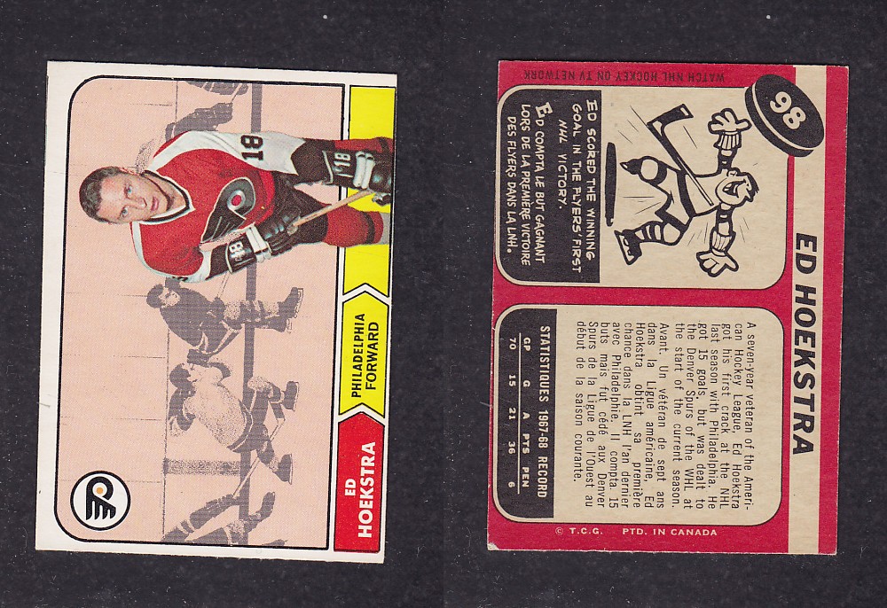 1968-69 O-PEE-CHEE HOCKEY CARD #98 E. HOEKSTRA photo 1968-69 O-PEE-CHEE HOCKEY CARD #98 E. HOEKSTRA photo