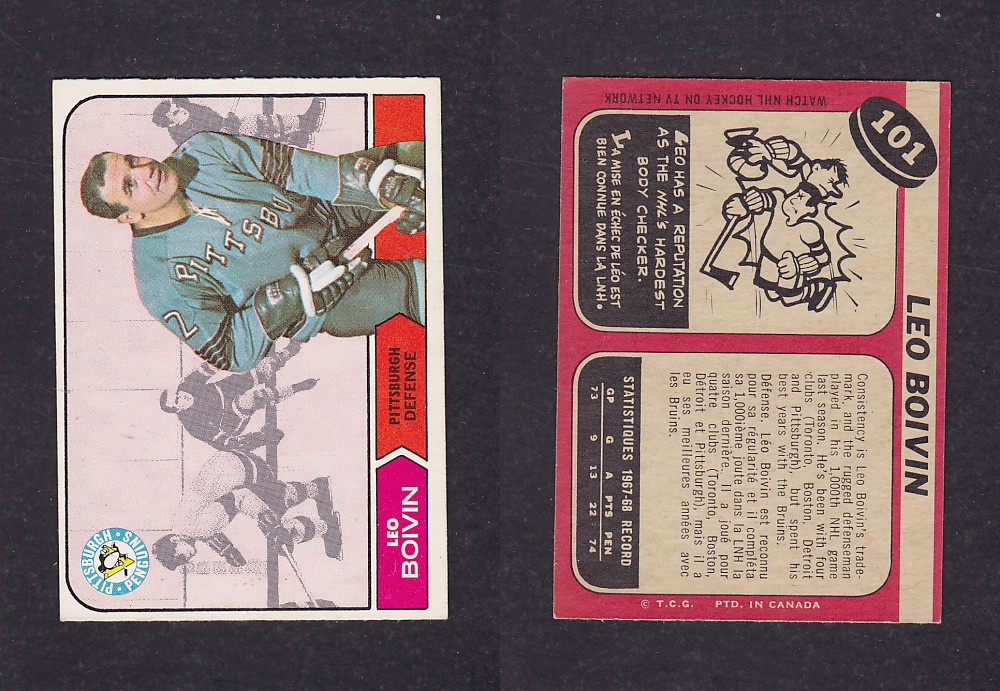 1968-69 O-PEE-CHEE HOCKEY CARD #101 L. BOIVIN photo 1968-69 O-PEE-CHEE HOCKEY CARD #101 L. BOIVIN photo