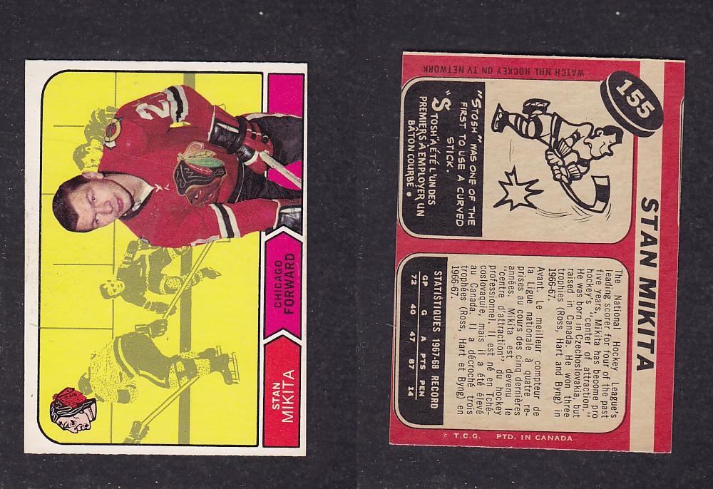 1968-69 O-PEE-CHEE HOCKEY CARD #155 A. MIKITA photo 1968-69 O-PEE-CHEE HOCKEY CARD #155 A. MIKITA photo