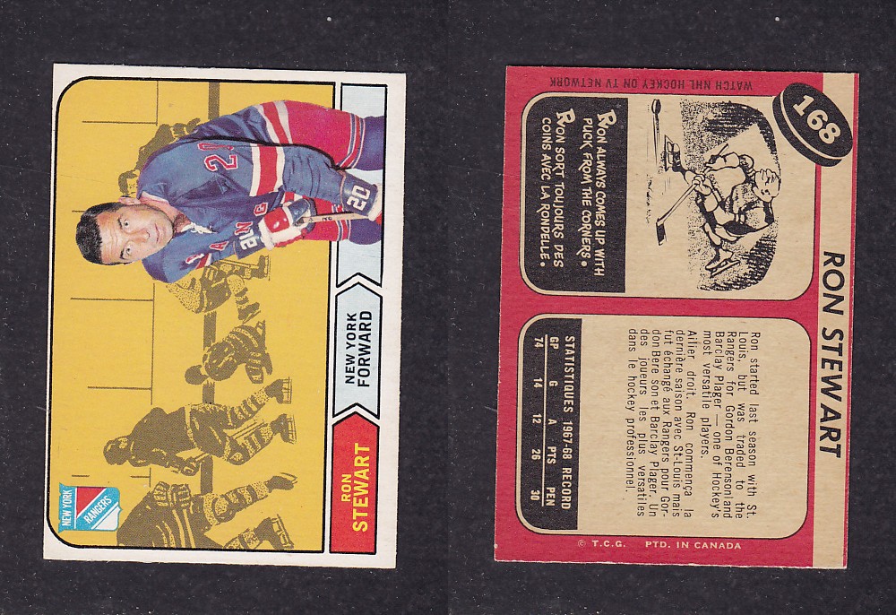 1968-69 O-PEE-CHEE HOCKEY CARD #168 R. STEWART photo 1968-69 O-PEE-CHEE HOCKEY CARD #168 R. STEWART photo