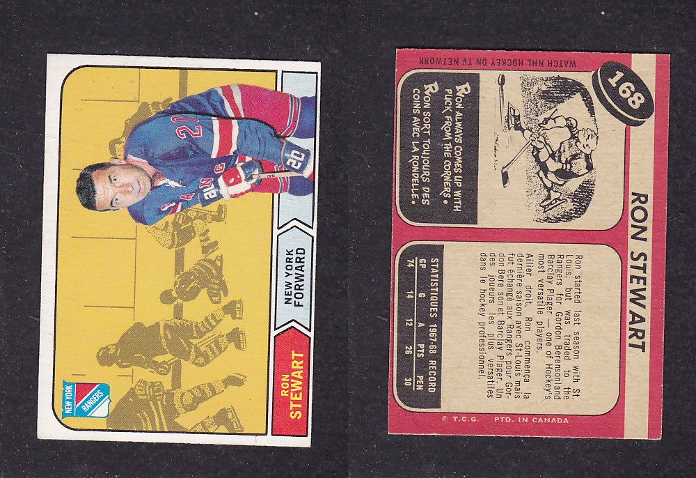 1968-69 O-PEE-CHEE HOCKEY CARD #168 R. STEWART photo 1968-69 O-PEE-CHEE HOCKEY CARD #168 R. STEWART photo