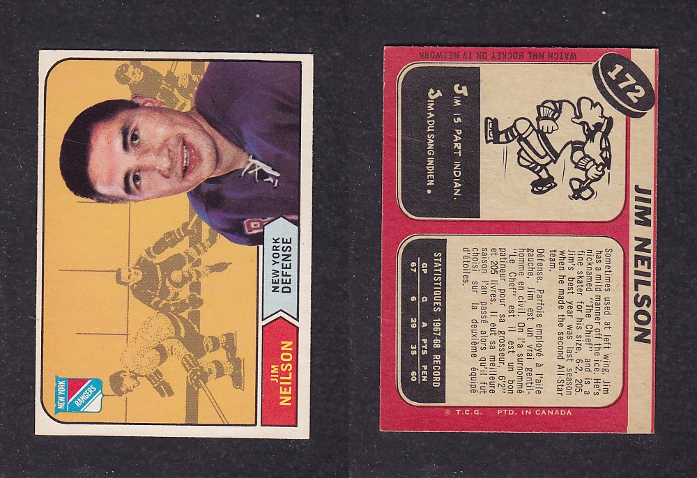 1968-69 O-PEE-CHEE HOCKEY CARD #172 J. NEILSON photo 1968-69 O-PEE-CHEE HOCKEY CARD #172 J. NEILSON photo