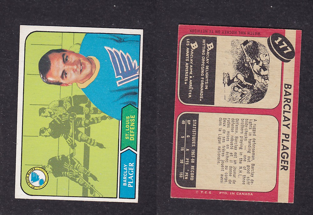 1968-69 O-PEE-CHEE HOCKEY CARD #177 B. PLAGER photo 1968-69 O-PEE-CHEE HOCKEY CARD #177 B. PLAGER photo