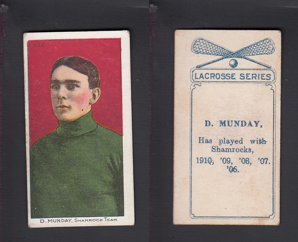 1910-11 C59 IMPERIAL TOBACCO LACROSSE CARD ##2 D. MUNDAY photo