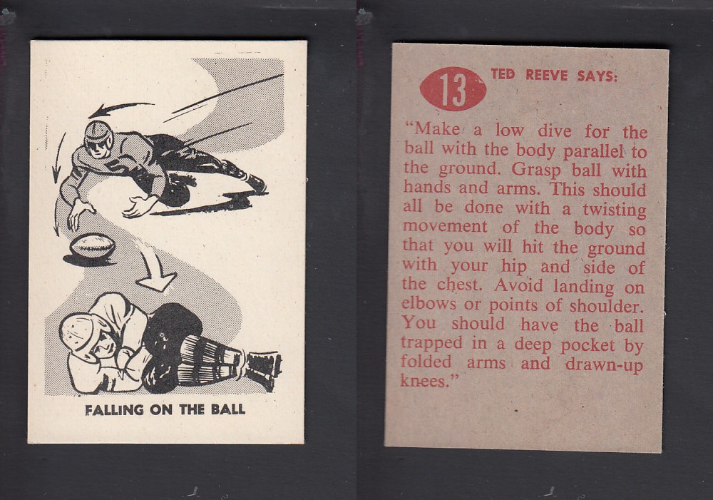 1952 CFL PARKHURST FOOTBALL CARD #13 FALLING ON THE BALL photo