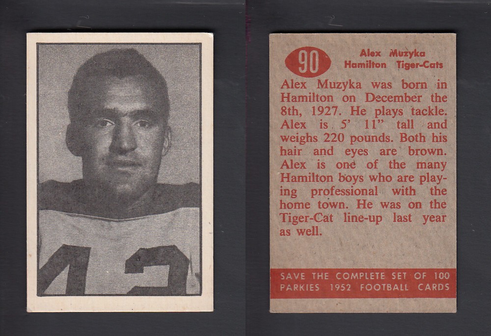 1952 CFL PARKHURST FOOTBALL CARD #90 A. MUZYKA photo 1952 CFL PARKHURST FOOTBALL CARD #90 A. MUZYKA photo