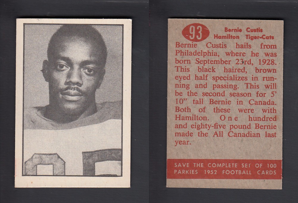 1952 CFL PARKHURST FOOTBALL CARD #93 B. CURTIS photo 1952 CFL PARKHURST FOOTBALL CARD #93 B. CURTIS photo