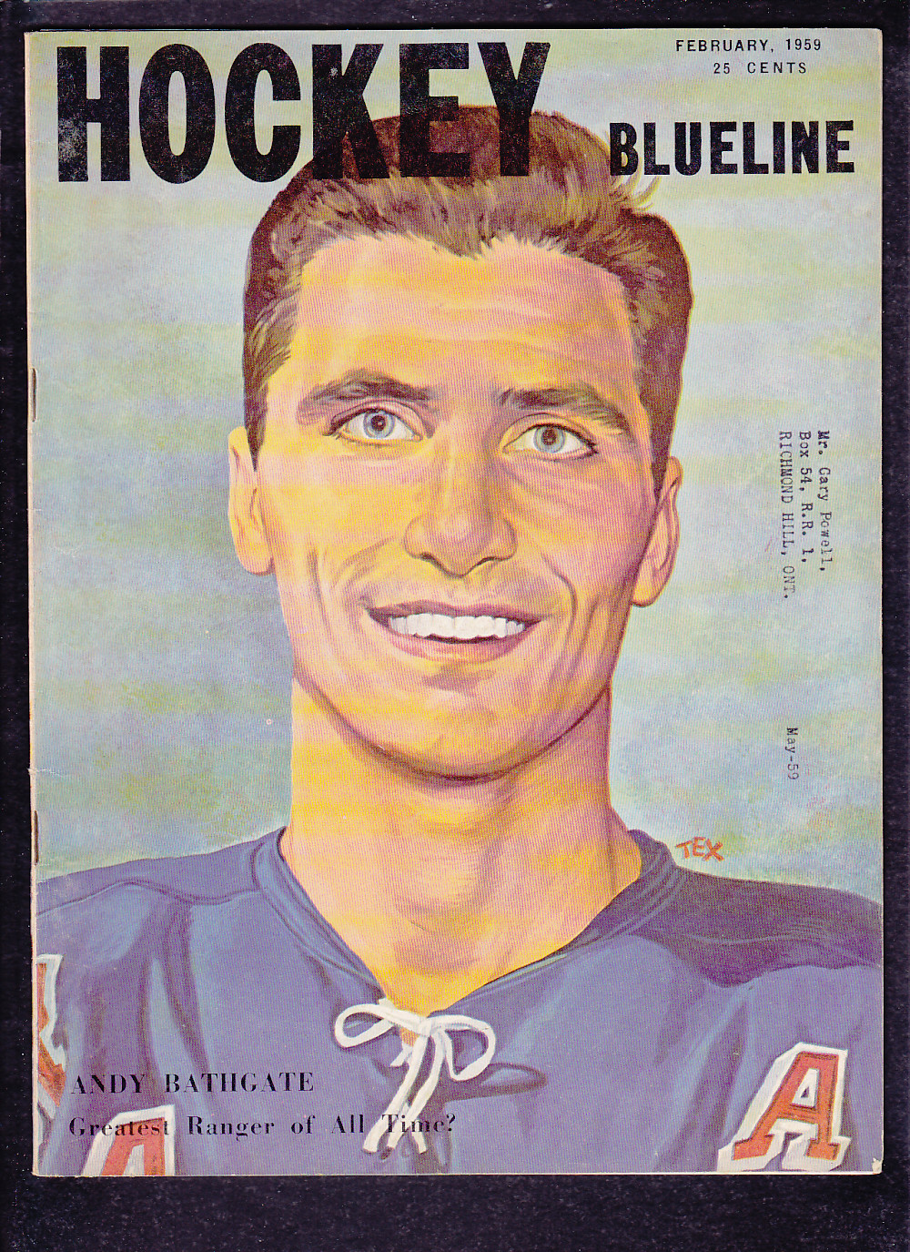 1959 HOCKEY BLUELINE FULL MAGAZINE photo