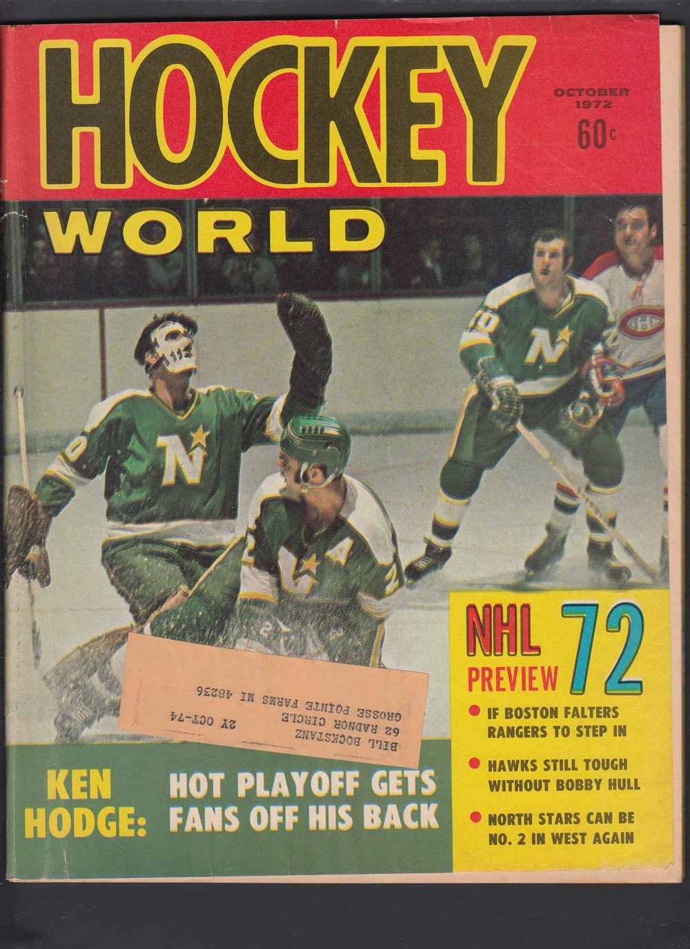 1972 HOCKEY WORLD FULL MAGAZINE photo