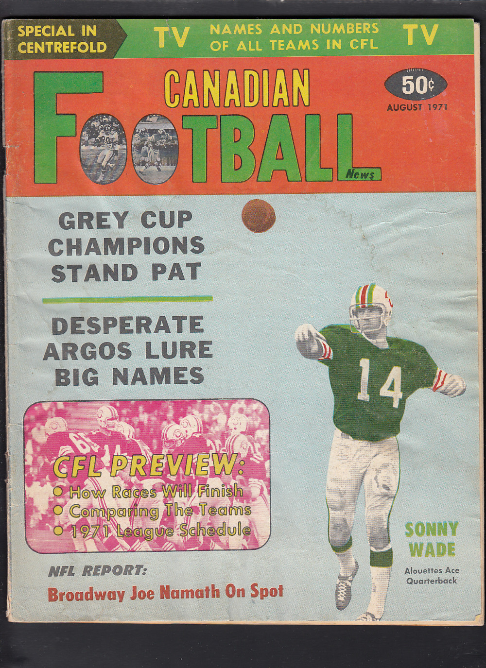 1971 CFL CANADIAN FOOTBALL NEWS FULL MAGAZINE photo