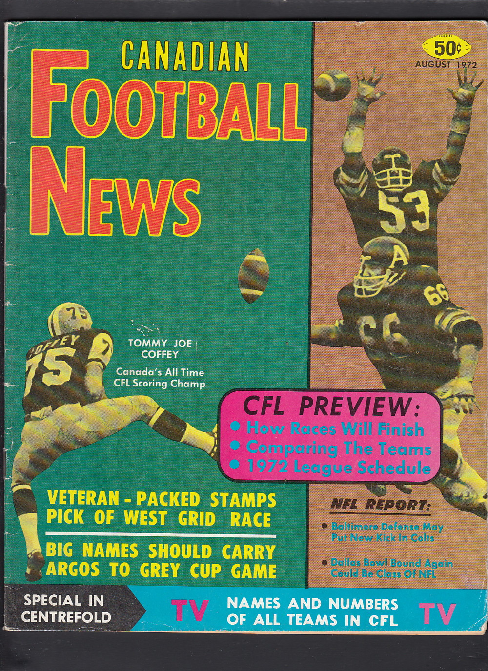 1972 CFL CANADIAN FOOTBALL NEWS FULL MAGAZINE photo