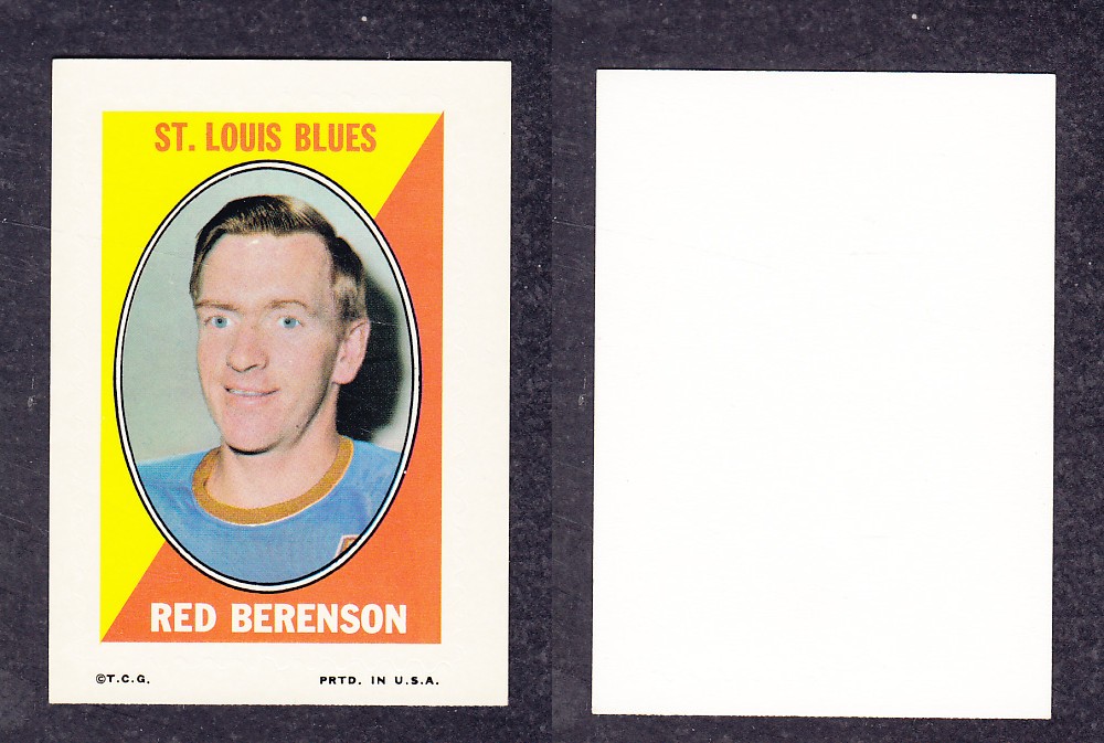1970-71 O-PEE-CHEE STICKER STAMPS R. BERENSON photo 1970-71 O-PEE-CHEE STICKER STAMPS R. BERENSON photo
