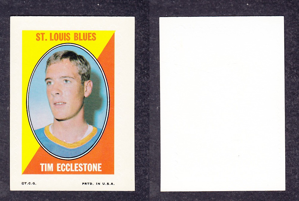 1970-71 O-PEE-CHEE STICKER STAMPS T. ECCLESTONE photo 1970-71 O-PEE-CHEE STICKER STAMPS T. ECCLESTONE photo