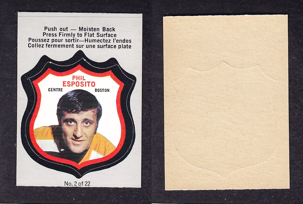 1972-73 O-PEE-CHEE PLAYER CRESTS #2 P. ESPOSITO photo 1972-73 O-PEE-CHEE PLAYER CRESTS #2 P. ESPOSITO photo