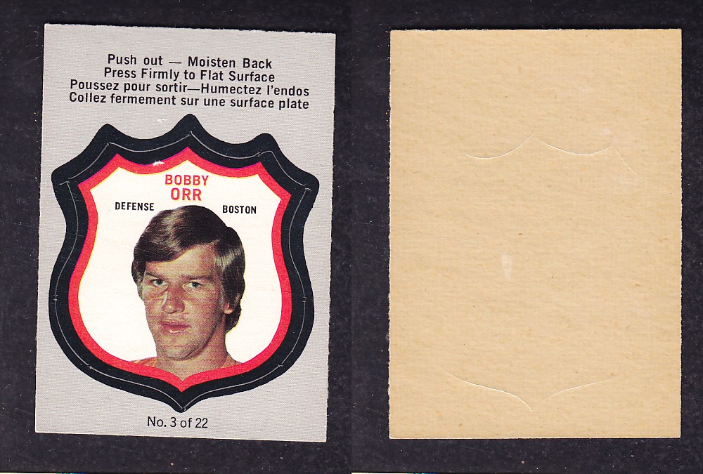 1972-73 O-PEE-CHEE PLAYER CRESTS #3 B. ORR photo 1972-73 O-PEE-CHEE PLAYER CRESTS #3 B. ORR photo