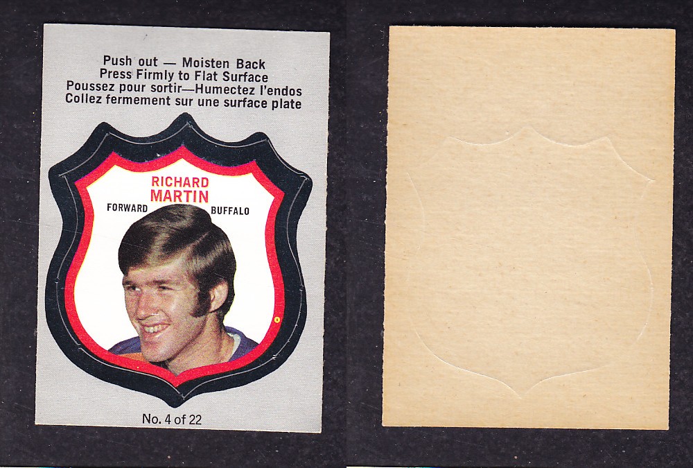 1972-73 O-PEE-CHEE PLAYER CRESTS #4 R. MARTIN photo 1972-73 O-PEE-CHEE PLAYER CRESTS #4 R. MARTIN photo