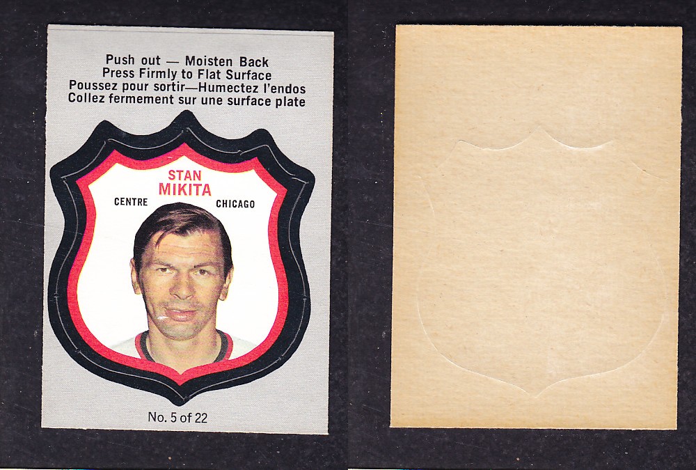 1972-73 O-PEE-CHEE PLAYER CRESTS #5 S. MIKITA photo 1972-73 O-PEE-CHEE PLAYER CRESTS #5 S. MIKITA photo