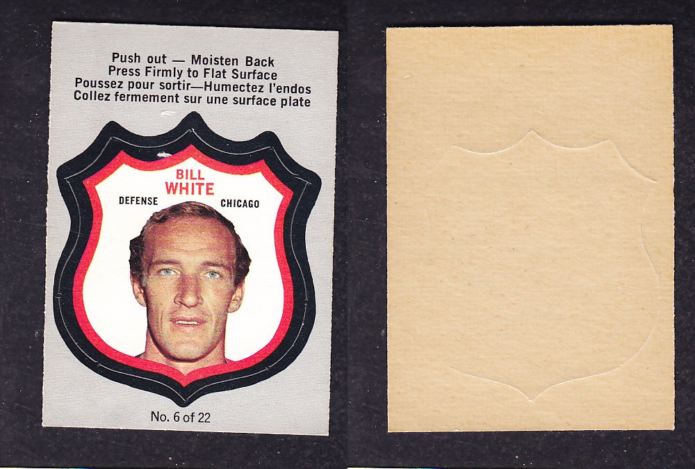 1972-73 O-PEE-CHEE PLAYER CRESTS #6 B. WHITE photo 1972-73 O-PEE-CHEE PLAYER CRESTS #6 B. WHITE photo