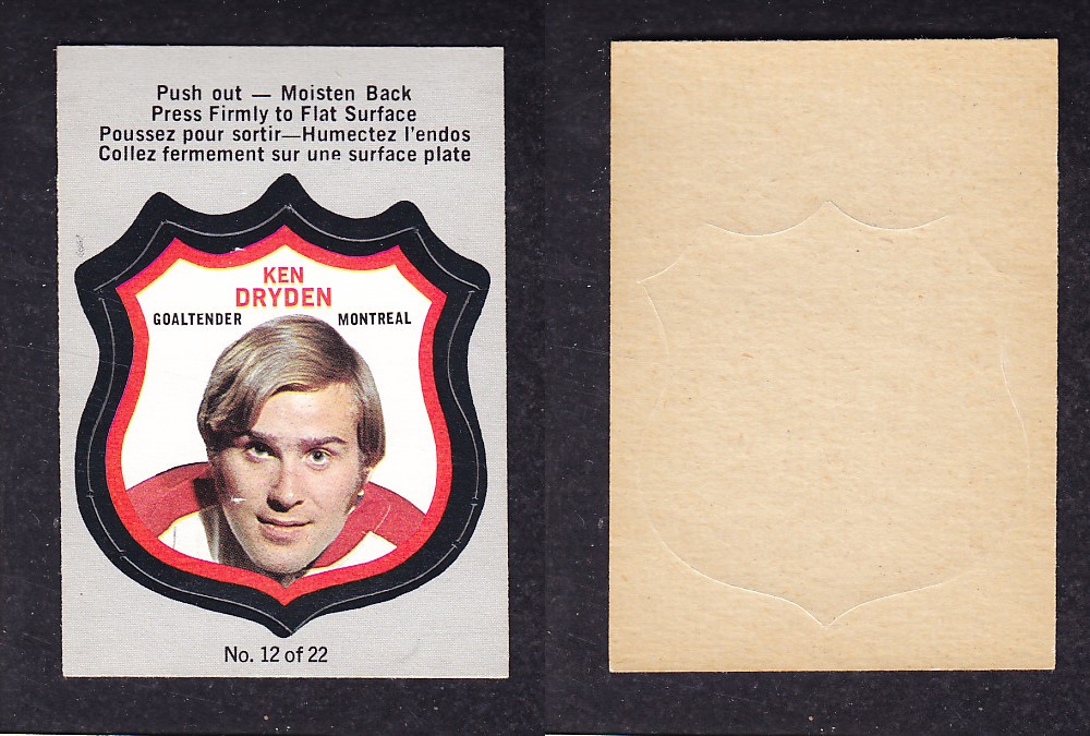 1972-73 O-PEE-CHEE PLAYER CRESTS #12 K. DRYDEN photo 1972-73 O-PEE-CHEE PLAYER CRESTS #12 K. DRYDEN photo