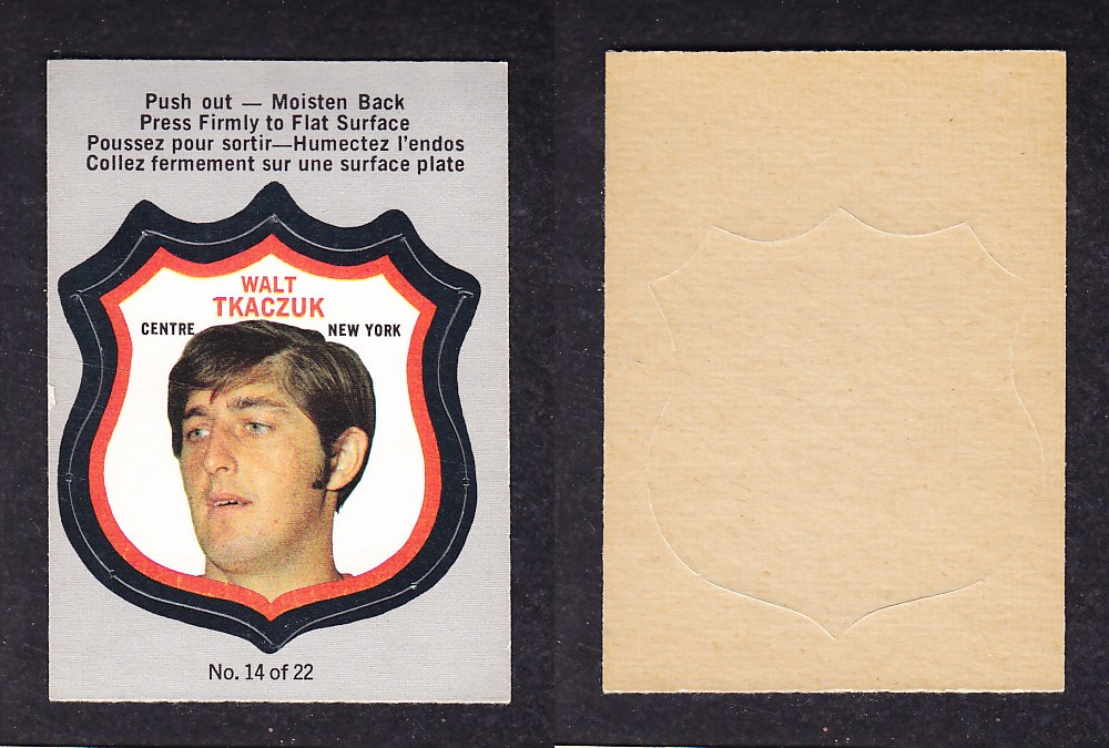 1972-73 O-PEE-CHEE PLAYER CRESTS #14 W. TKACZUK photo 1972-73 O-PEE-CHEE PLAYER CRESTS #14 W. TKACZUK photo