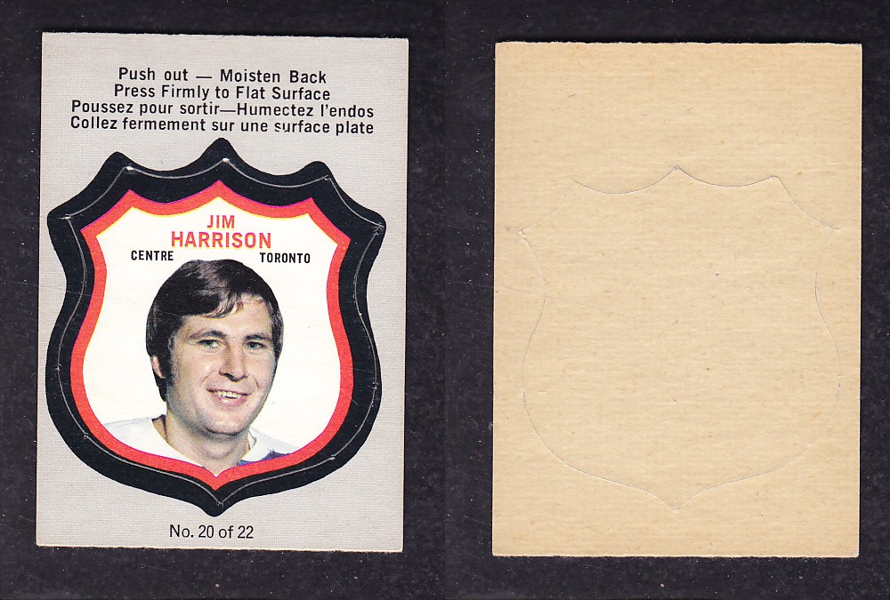 1972-73 O-PEE-CHEE PLAYER CRESTS #20 J. HARRISON photo 1972-73 O-PEE-CHEE PLAYER CRESTS #20 J. HARRISON photo