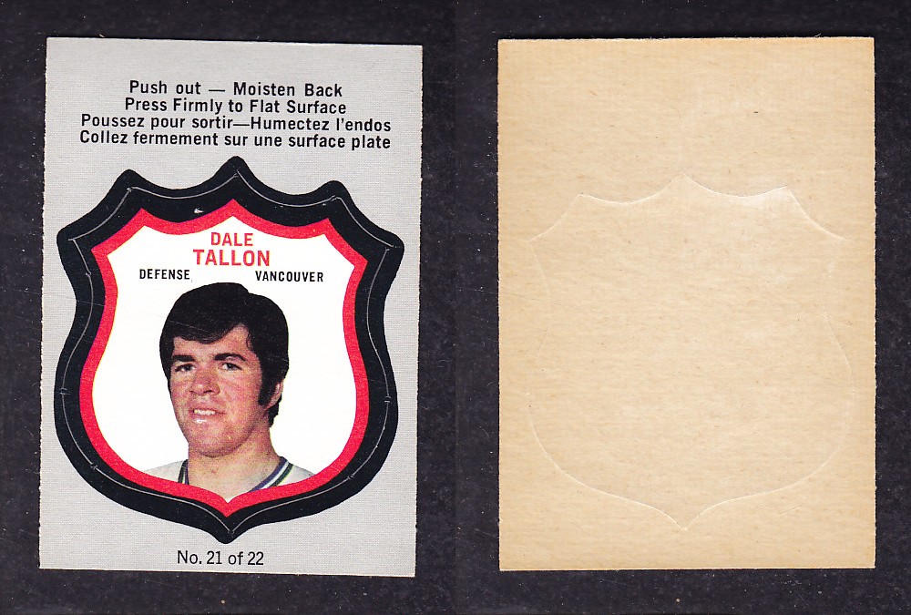 1972-73 O-PEE-CHEE PLAYER CRESTS #21 D. TALLON photo 1972-73 O-PEE-CHEE PLAYER CRESTS #21 D. TALLON photo