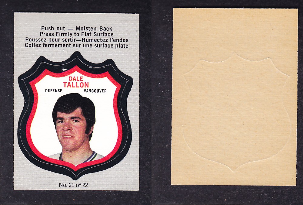 1972-73 O-PEE-CHEE PLAYER CRESTS #21 D. TALLON photo 1972-73 O-PEE-CHEE PLAYER CRESTS #21 D. TALLON photo