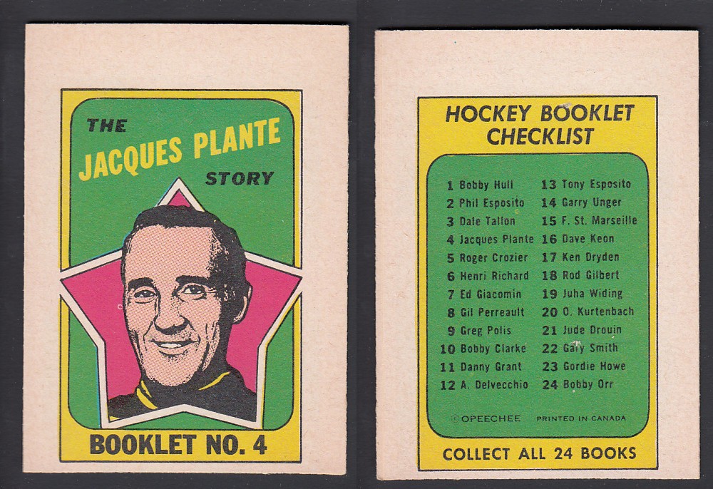 1971-72 O-PEE-CHEE STORY BOOKLET ENGLISH #4 J. PLANTE photo 1971-72 O-PEE-CHEE STORY BOOKLET ENGLISH #4 J. PLANTE photo