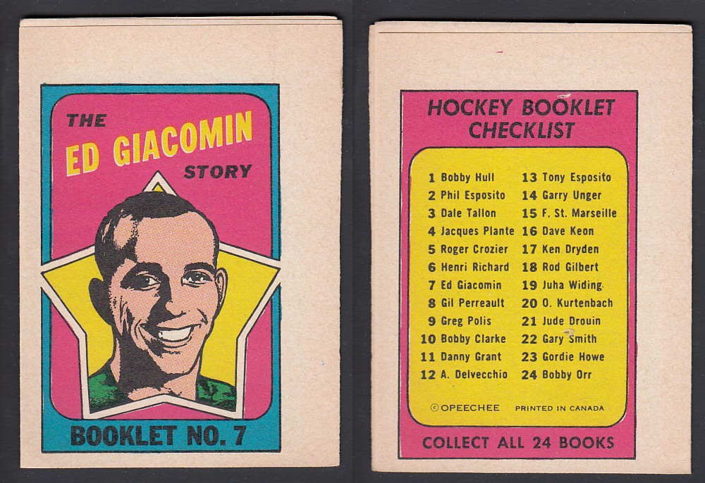 1971-72 O-PEE-CHEE STORY BOOKLET ENGLISH #7 E. GIACOMIN photo 1971-72 O-PEE-CHEE STORY BOOKLET ENGLISH #7 E. GIACOMIN photo