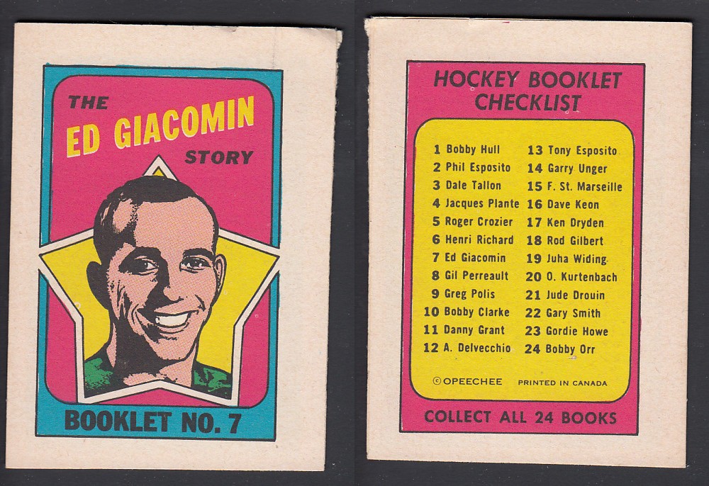 1971-72 O-PEE-CHEE STORY BOOKLET ENGLISH #7 E. GIACOMIN photo 1971-72 O-PEE-CHEE STORY BOOKLET ENGLISH #7 E. GIACOMIN photo