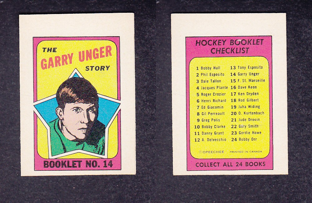 1971-72 O-PEE-CHEE STORY BOOKLET ENGLISH #14 G. UNGER photo 1971-72 O-PEE-CHEE STORY BOOKLET ENGLISH #14 G. UNGER photo