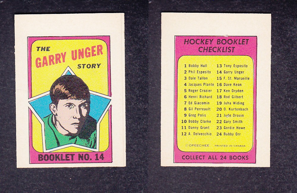 1971-72 O-PEE-CHEE STORY BOOKLET ENGLISH #14 G. UNGER photo 1971-72 O-PEE-CHEE STORY BOOKLET ENGLISH #14 G. UNGER photo