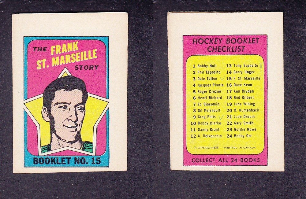 1971-72 O-PEE-CHEE STORY BOOKLET ENGLISH #15 F. ST. MARSEILLE photo 1971-72 O-PEE-CHEE STORY BOOKLET ENGLISH #15 F. ST. MARSEILLE photo