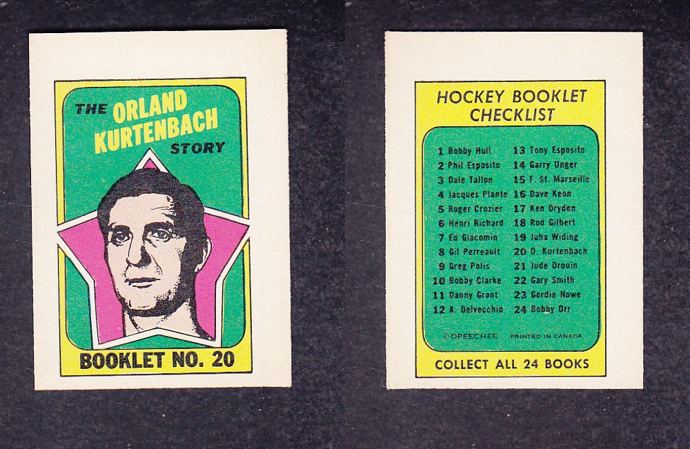 1971-72 O-PEE-CHEE STORY BOOKLET ENGLISH #20 O. KURTENBACH photo 1971-72 O-PEE-CHEE STORY BOOKLET ENGLISH #20 O. KURTENBACH photo