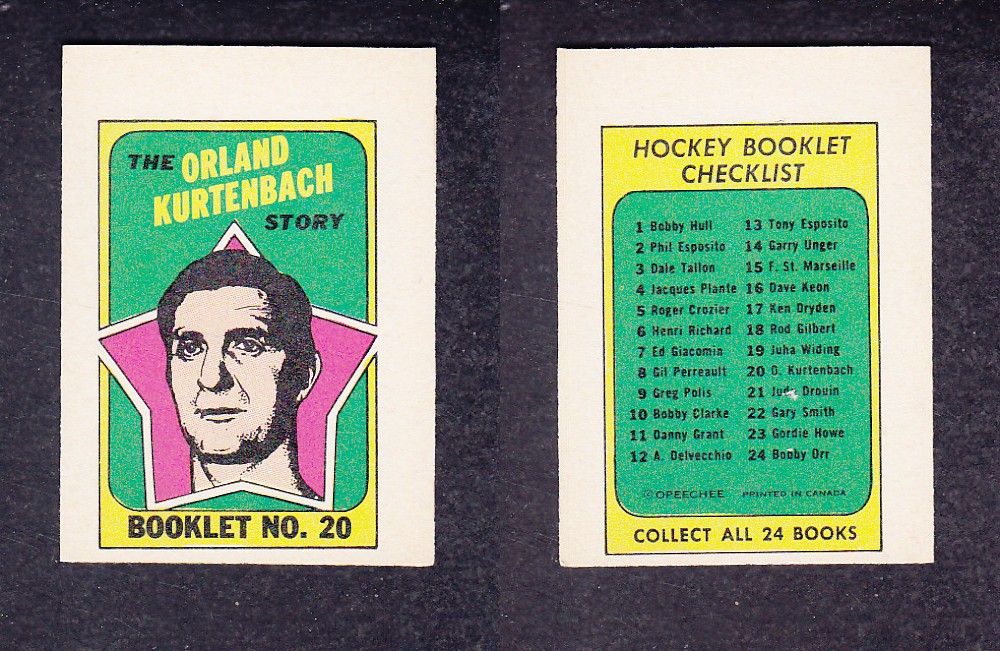 1971-72 O-PEE-CHEE STORY BOOKLET ENGLISH #20 O. KURTENBACH photo 1971-72 O-PEE-CHEE STORY BOOKLET ENGLISH #20 O. KURTENBACH photo