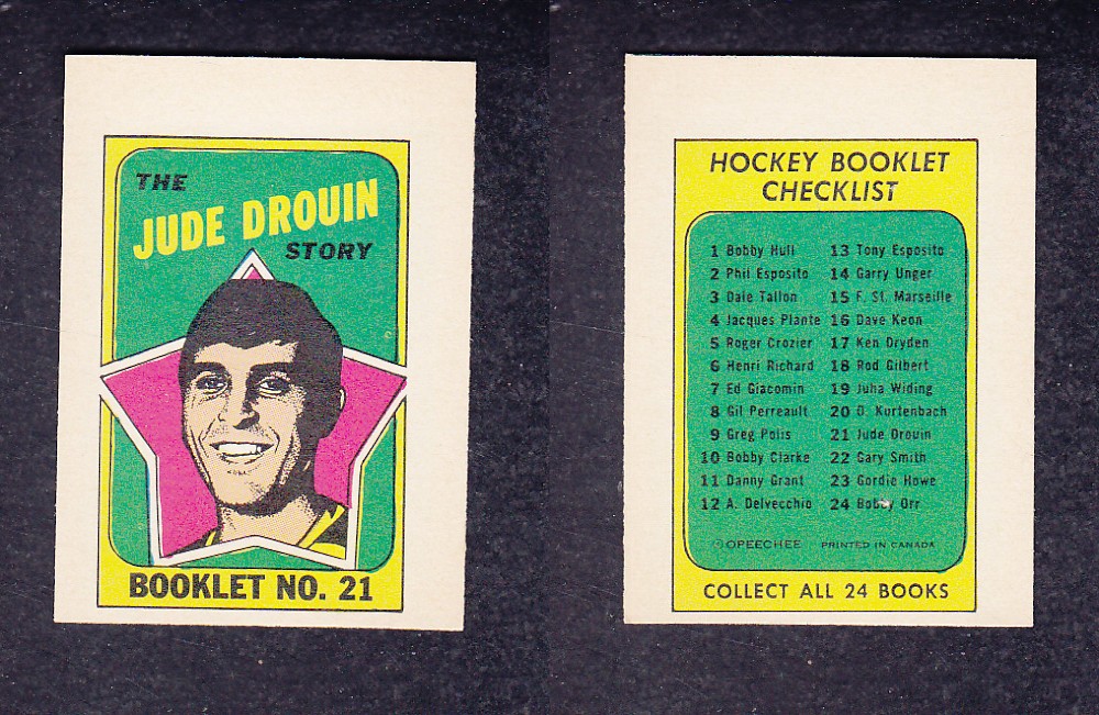 1971-72 O-PEE-CHEE STORY BOOKLET ENGLISH #21 J. DROUIN photo 1971-72 O-PEE-CHEE STORY BOOKLET ENGLISH #21 J. DROUIN photo