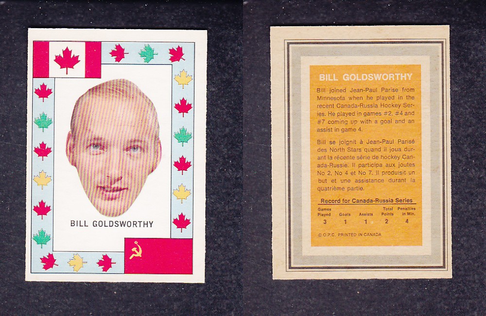 1972 O-PEE-CHEE TEAM CANADA B. GOLDWORTHY photo 1972 O-PEE-CHEE TEAM CANADA B. GOLDWORTHY photo