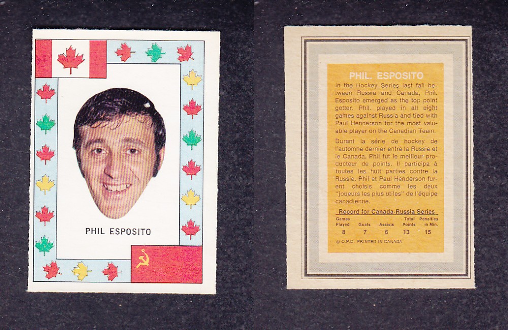 1972 O-PEE-CHEE TEAM CANADA P. ESPOSITO photo 1972 O-PEE-CHEE TEAM CANADA P. ESPOSITO photo