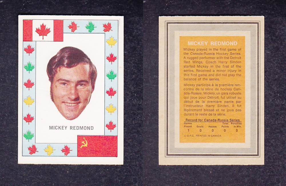 1972 O-PEE-CHEE TEAM CANADA M. REDMOND photo 1972 O-PEE-CHEE TEAM CANADA M. REDMOND photo