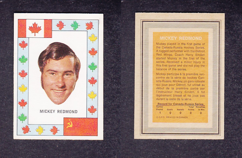 1972 O-PEE-CHEE TEAM CANADA M. REDMOND photo 1972 O-PEE-CHEE TEAM CANADA M. REDMOND photo