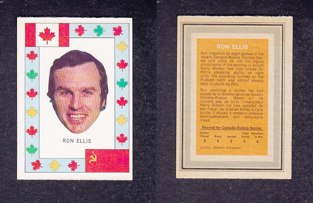 1972 O-PEE-CHEE TEAM CANADA R. ELLIS photo 1972 O-PEE-CHEE TEAM CANADA R. ELLIS photo