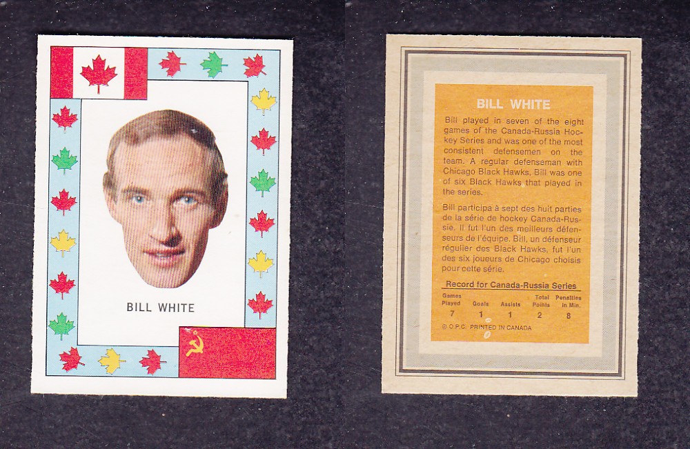 1972 O-PEE-CHEE TEAM CANADA B. WHITE photo 1972 O-PEE-CHEE TEAM CANADA B. WHITE photo