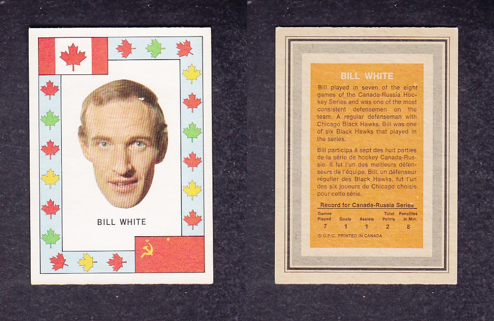 1972 O-PEE-CHEE TEAM CANADA B. WHITE photo 1972 O-PEE-CHEE TEAM CANADA B. WHITE photo