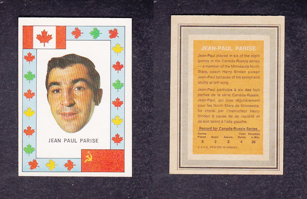 1972 O-PEE-CHEE TEAM CANADA J-P PARISE photo 1972 O-PEE-CHEE TEAM CANADA J-P PARISE photo