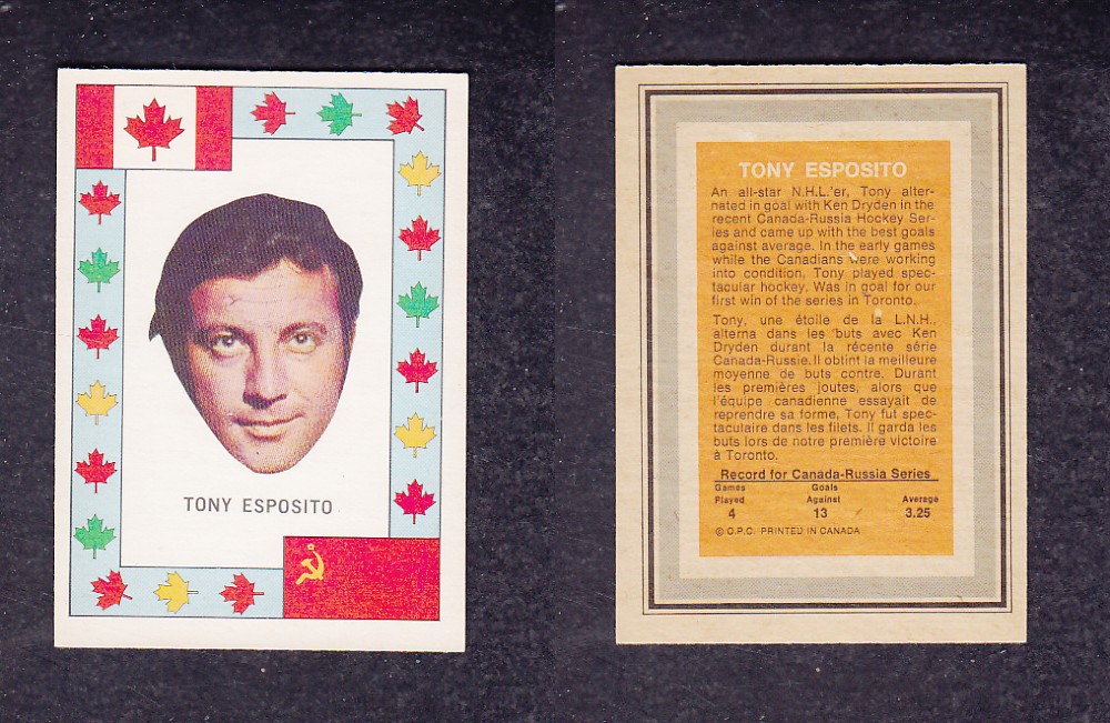 1972 O-PEE-CHEE TEAM CANADA T. ESPOSITO photo 1972 O-PEE-CHEE TEAM CANADA T. ESPOSITO photo