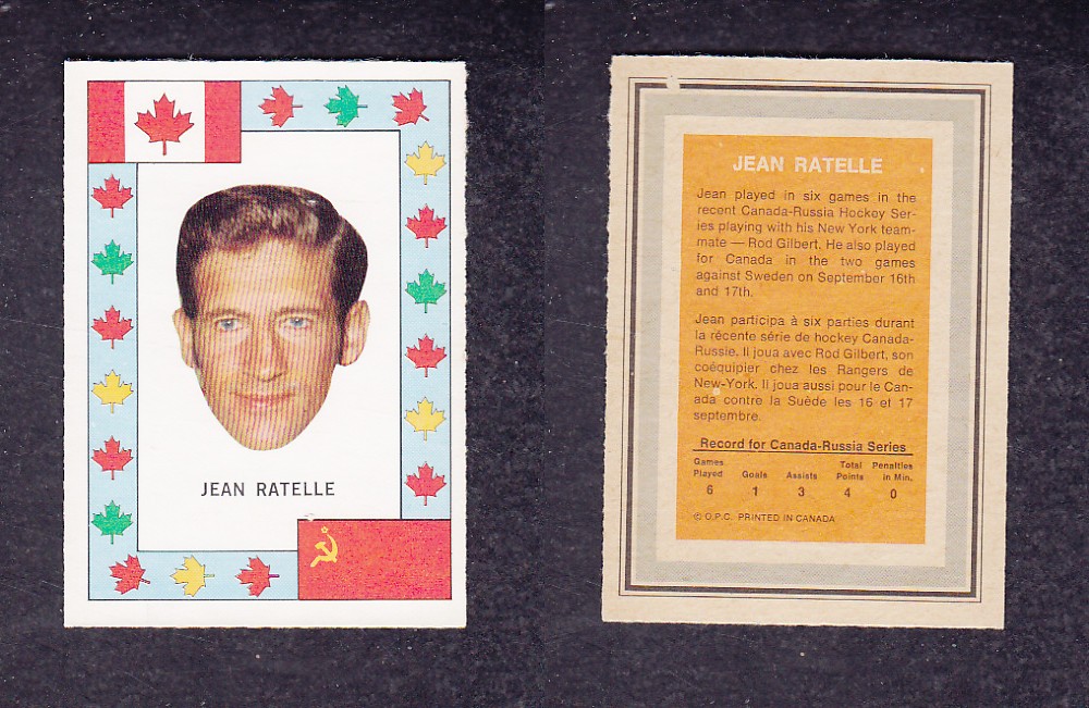 1972 O-PEE-CHEE TEAM CANADA J. RATELLE photo 1972 O-PEE-CHEE TEAM CANADA J. RATELLE photo