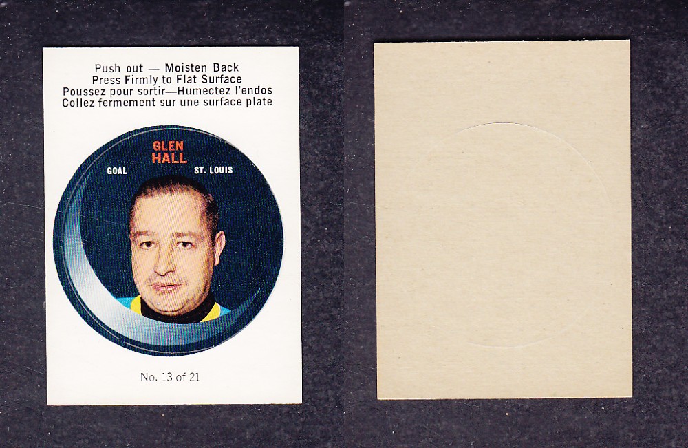 1968-69 O-PEE-CHEE PUCK STICKERS #13 G. HALL  photo
