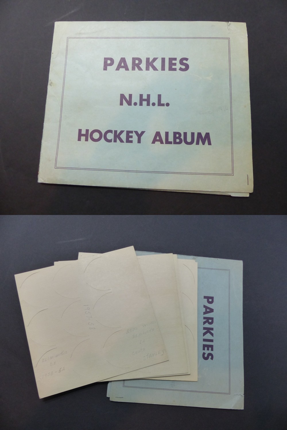 1954-55 PARKHURST HOCKEY CARD EMPTY ALBUM photo 1954-55 PARKHURST HOCKEY CARD EMPTY ALBUM photo