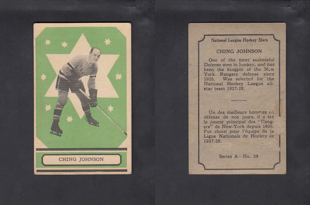 1933-34 O-PEE-CHEE HOCKEY CARD #39 C. JOHNSON photo 1933-34 O-PEE-CHEE HOCKEY CARD #39 C. JOHNSON photo